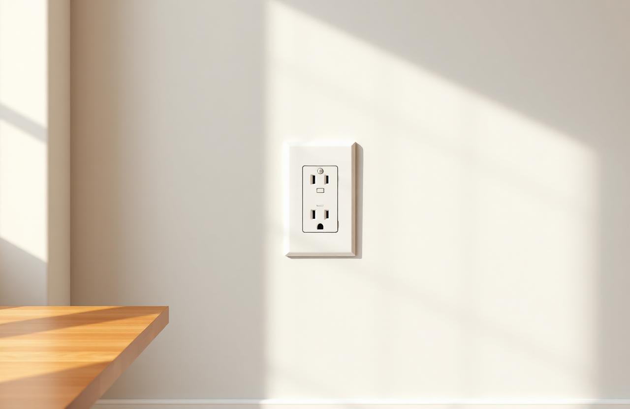 Finished outlet and tidy fixture installation in a residential room.